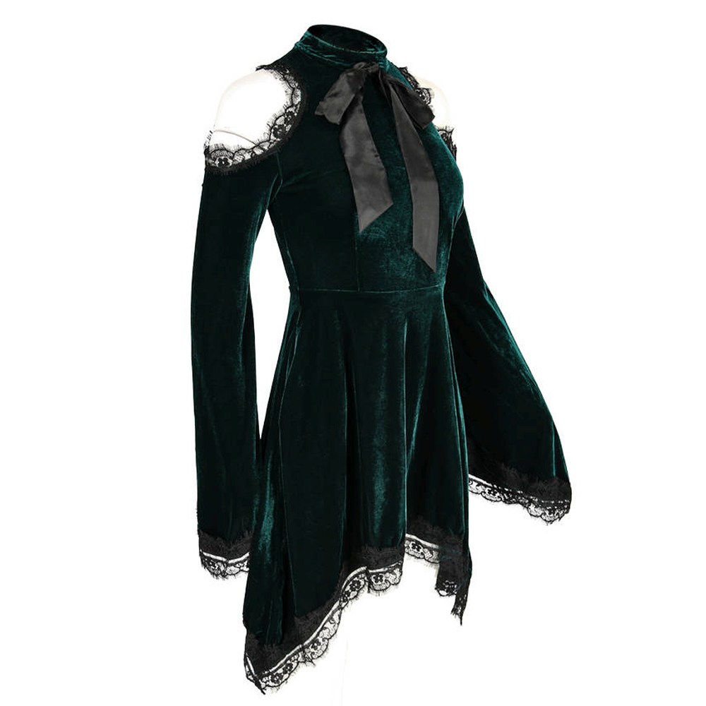 Restyle - Gaya velvet Kurzes Kleid - Grün